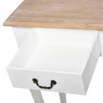 Mesa Consola Mesa Auxiliar com 2 Gavetas para Entrada Corredor Sala de Estar 87x34x78,5cm Branco e Madeira