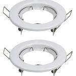 Pack 2x Aros Redondos Fixos Branco p/ Lampadas MR16 - GU10