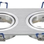 Aro Duplo Quadrado Ajustável em Aluminio p/ Lampadas MR16 - GU10