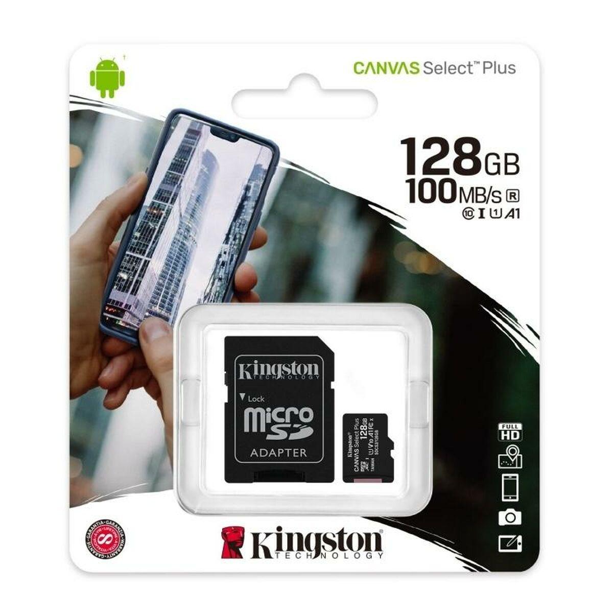 Cartão de Memória Micro SD com Adaptador Kingston Canvas Select Plus exFAT 128 GB