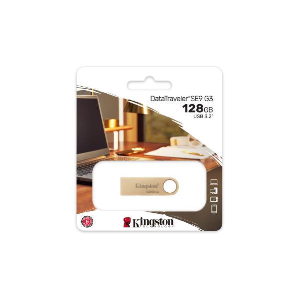 Memória USB Kingston DTSE9G3/128GB 128 GB Dourado