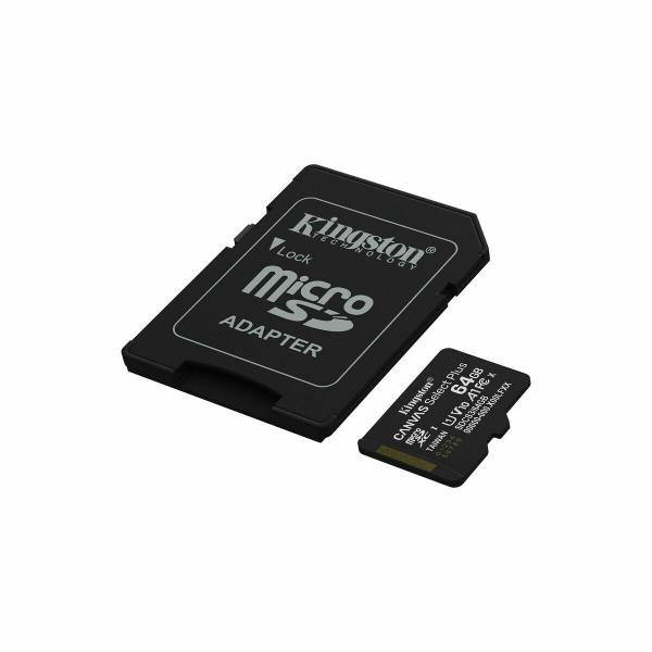 Cartão de Memória Micro SD com Adaptador Kingston SDCS3/64GB 64 GB