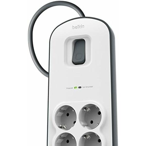 Extensão com 8 Tomadas com Interruptor Belkin BSV804VF2M USB x 2 Branco (2 m)