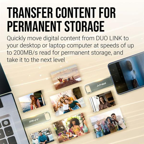 Memória USB PNY P-FDI128DULINKTYC-GE