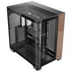 Caixa Semitorre ATX Antec C8 Curve Wood Preto Transparente Madeira