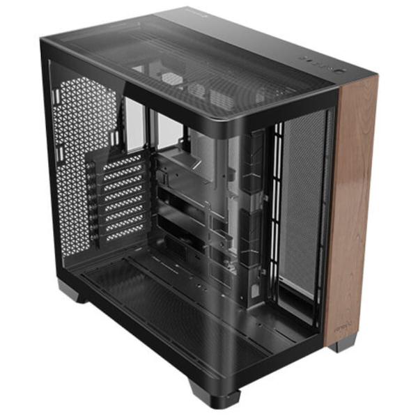 Caixa Semitorre ATX Antec C8 Curve Wood Preto Transparente Madeira