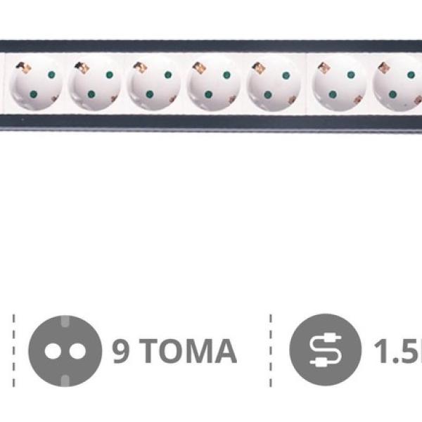 Extensão Protectora 9 Tomadas 3500W c/ Interruptor (1,5 mts) - GSC