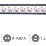Extensão Protectora 9 Tomadas 3500W c/ Interruptor (1,5 mts) - GSC