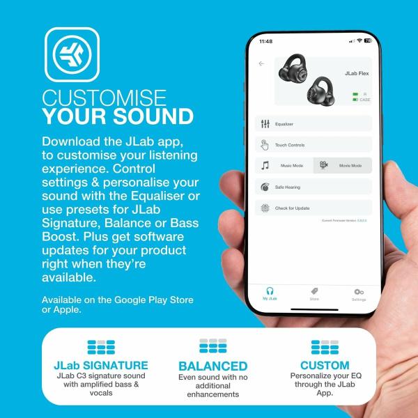 Auriculares Sem Fios com Estojo de Carregamento JLab IEUEBJBOPSPRTRBLK82 Preto