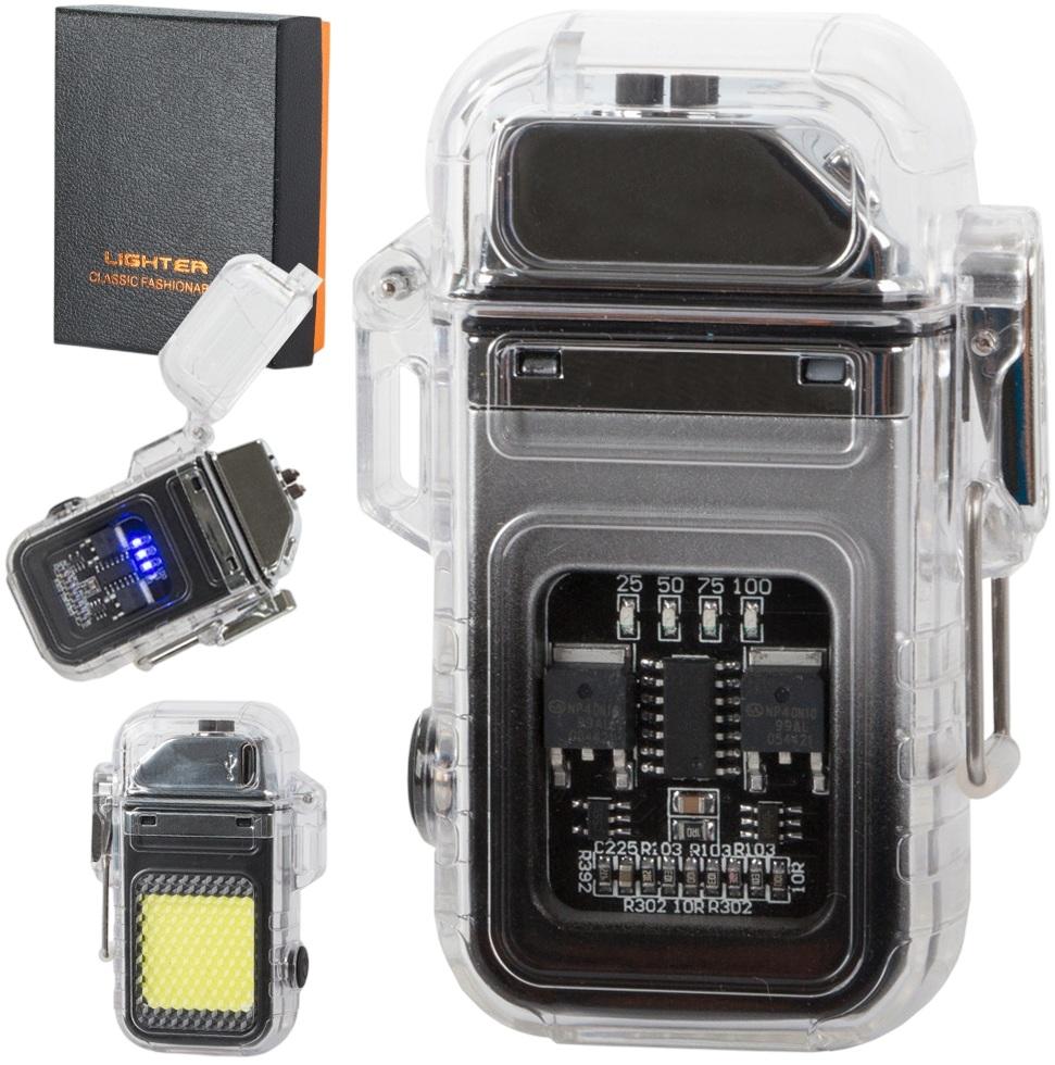 Isqueiro Plasma c/ Luz LED COB Recarregável USB