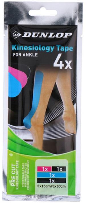 Pack 4x Fita Elástica Kinesiology p/ Tornozelos - DUNLOP