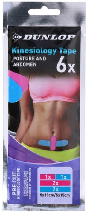 Pack 6x Fita Elástica Kinesiology p/ Postura e Abdómen - DUNLOP