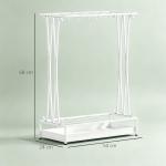 Suporte para Guarda - Chuva Moderno Retangular com 24 Ganchos 21 Espaços e Bandeja Recolhedora de Gotas 50x24x68 cm Branco