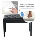 Banco de Piano Banco para Piano com Espaço de Armazenamento Assento de Couro Sintético Acolchoado76x36x50cm Preto