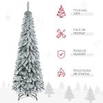Árvore de Natal Artificial Nevada com 523 Ramos Suporte de Aço Dobrável Decoração para Casa Festas Ø74x180 cm Verde