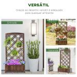 Floreira com Treliça de Madeira Caixa de Plantio com Suporte para Plantas Trepadeiras 60x30x122,5cm Marrom