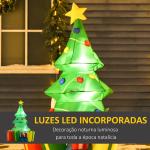 Árvore de Natal Insuflável 1,5 m com Decorações e Luzes LED Insuflável de Natal 65x75x150 cm Multicor