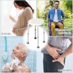 Banco de Duche Banco de Segurança para Duche com Altura Ajustável 32,2x41x35,5 - 54cm Branco