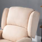 Poltrona de Massagem Poltrona Relax Reclinável com Controlo Remoto 2 Áreas de Massagem Bolso Lateral 78x83x101 cm Bege