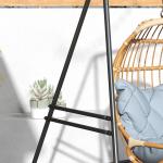 Suporte para Cadeira Suspensa 130 cm Suporte para Baloiço com Estrutura em Aço Capacidade 150 kg para Pátio Jardim Preto