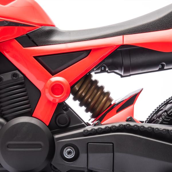 Mota Elétrica para Crianças Moto a Bateria para Crianças 6V com Rodas de Treino e Buzina 105x57x62 cm Vermelha
