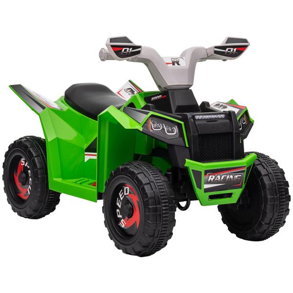 Quadriciclo Elétrico para Crianças Veículo Elétrico a Bateria de 6V com Velocidade de 2,5 km/h 70x41,5x48,5 cm Verde