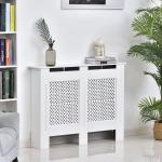 Cobertura de Radiador de MDF Cobertura para Radiador com Prateleira Estilo Moderno 111,5x82x19 cm Branco