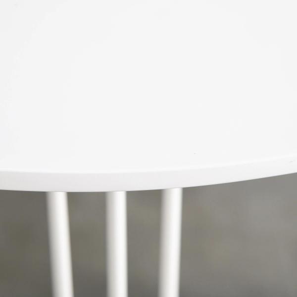 Mesa de Sala de Jantar Redonda com Pés em Forma de Garfo Metálicos Estilo Moderno para Cozinha Sala de Estar Cafeteria Ø70x75cm Branco
