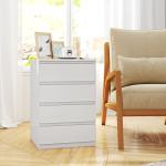 Cómoda com 4 Gavetas com Fecho Suave para Quarto Escritório Estilo Moderno 45x40x68 cm Branco