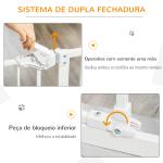Barreira de Segurança para Cães Animais de Estimação 74 - 80cm para Escadas Portas e Corredor com Porta com Fechamento Automático e Sistema de Duplo Bloqueio Altura 76,2cm Branco