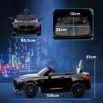 Carro Elétrico para Crianças BMW M4 12V com Controlo Remoto Faróis Buzina Música e Velocidade 3 - 5 km/h 108x69,5x51 cm Preto