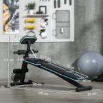 Banco de Musculação com Encosto Ajustável em 7 Posições Extensão de Pernas e Banda de Resistência 54x160x106cm Preto e Azul