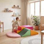 Conjunto de 6 Blocos de Espuma para Crianças de 18 - 36 Meses Brinquedo Educativo de Construção 150x100x24cm Multicor
