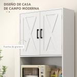 Armário de Cozinha Rústico Armário Alto de Cozinha com Portas Compartimentos Abertos Gavetas e Prateleiras Ajustáveis Anti - Tombo para Sala de Jantar 70x40x180 cm Branco