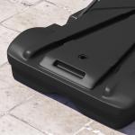 Tabela de Basquetebol para Exterior com Alvo de Dardos com Ajustável 210 - 247 cm Rodas Base Rellenável Preto