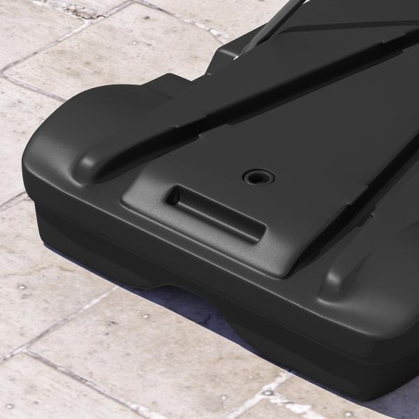 Tabela de Basquetebol para Exterior com Alvo de Dardos com Ajustável 210 - 247 cm Rodas Base Rellenável Preto