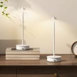 Conjunto de 2 Candeeiros de Mesa Recarregáveis por USB Reguláveis com Controlo Táctil 3000K/4500K/6500K Ø10x30 cm Branco