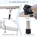 Mesa de Tosquia para Cães Dobrável com Prateleira de Armazenamento e Altura Ajustável 20 - 80 cm 107x60x170 cm Azul