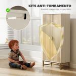 Armário de Cozinha com 2 Portas e 12 Compartimentos Design Moderno com 5 Prateleiras Ajustáveis Branco