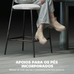 Conjunto de 2 Bancos de Bar Bancos Altos de Cozinha com Apoio para os Pés Estofados em Veludo 45x49x102 cm Cinza Claro
