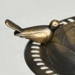 Banheira para Pássaros de Jardim Altura 72 cm com 2 Níveis Desenho Elegante Banheira para Aves para Exterior Ø50x72 cm Bronze