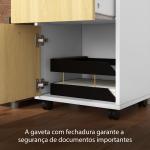 Bloco de Gavetas de Escritório com Armário e Gaveta Móvel Arquivador com Rodas Suporte para Impressora 40x35x60 cm Madeira