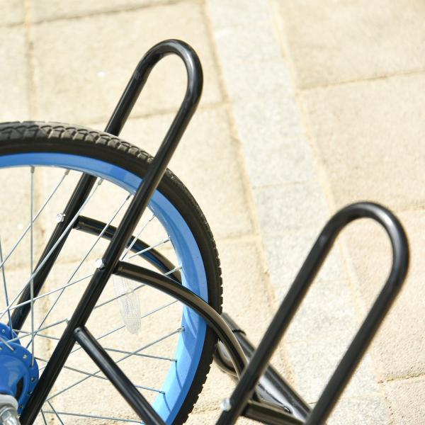 Suporte de Estacionamento Cruzado para 2 Bicicletas Aço Portátil 60x54x57 cm Preto