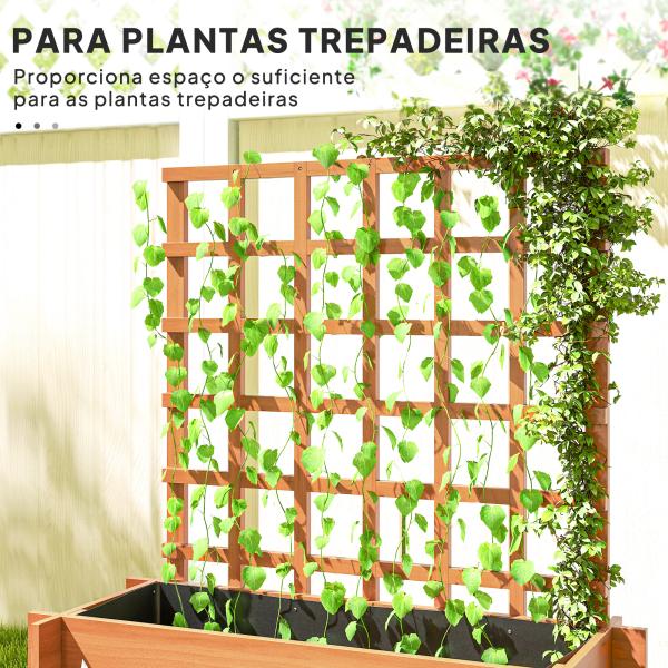 Floreira de 3 Níveis com Treliça Hortal Vertical com Tecido não Tecido para Cultivos de Verduras Flores 95x95x110 cm Castanho