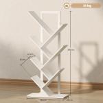 Estante em Forma de Árvore de 7 Níveis Estante de Livros com 7 Prateleiras e Estrutura de Aço 50x24x109 cm Branco