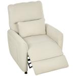 Poltrona Relax com Aquecimento Lombar e Massagem por Vibração Poltrona Reclinável com Função de Memória 88x93x102 cm Creme