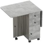 Mesa de Refeição Dobrável com Rodas Mesa Abatível com 2 Gavetas e Armário Mesa Auxiliar Multifuncional 120x60x76,5 cm Cinza