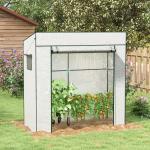 Estufa de Exterior com Janelas de Rede e Porta com Fecho de Correr para Cultivar Plantas e Flores 196x77x197 cm Branco