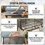 Conjunto de Móveis de Jardim em Ratã Sofá de Canto com Almofadas e Mesa de Centro para Terraço Exterior Azul Claro