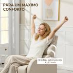 Poltrona Relax Reclinável Manual Revestida em PU com Apoio de Pés Retrátil Poltrona Reclinável até 160º 65x89x100 cm Creme